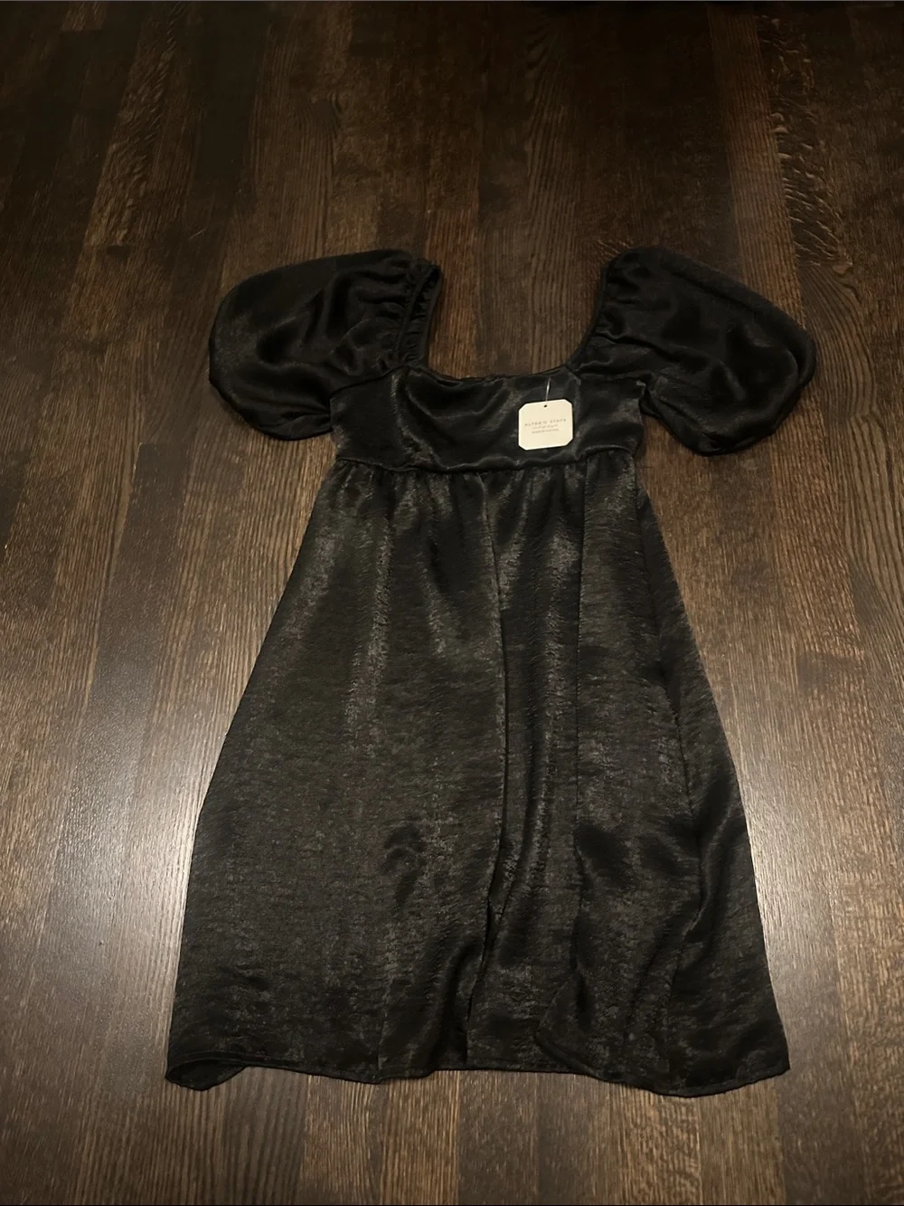 Altar'd State Black Puff-Sleeve Girls' Dress - Picture 6 of 6